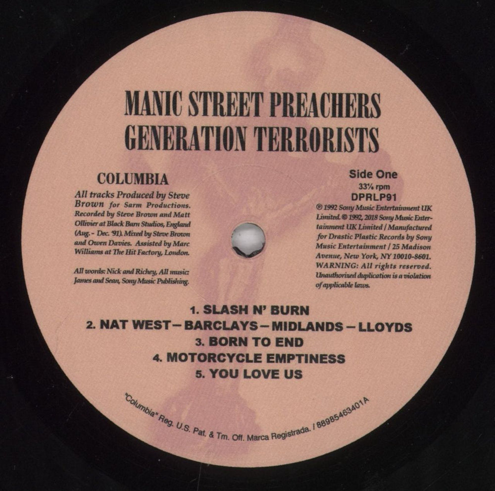 Manic Street Preachers Generation Terrorists - 180 Gram Vinyl US 2-LP vinyl record set (Double LP Album) MAS2LGE840466