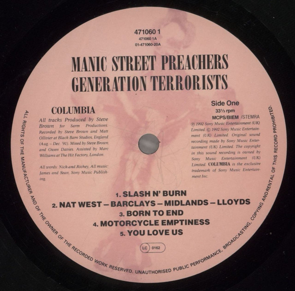 激レア Manic Street Preachers マニックス 1992年物 Manic Street Preachers Generation Terrorists - VG UK 2-LP vinyl