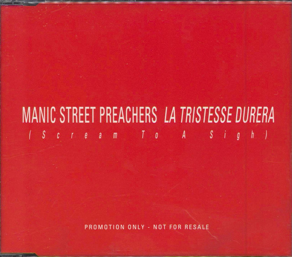 Manic Street Preachers La Tristesse Durera UK Promo CD single (CD5 / 5") XPCD295