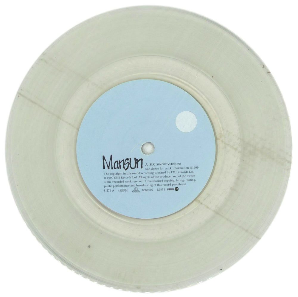 Mansun Six - Clear Vinyl UK 7" vinyl single (7 inch record / 45) M-S07SI130451