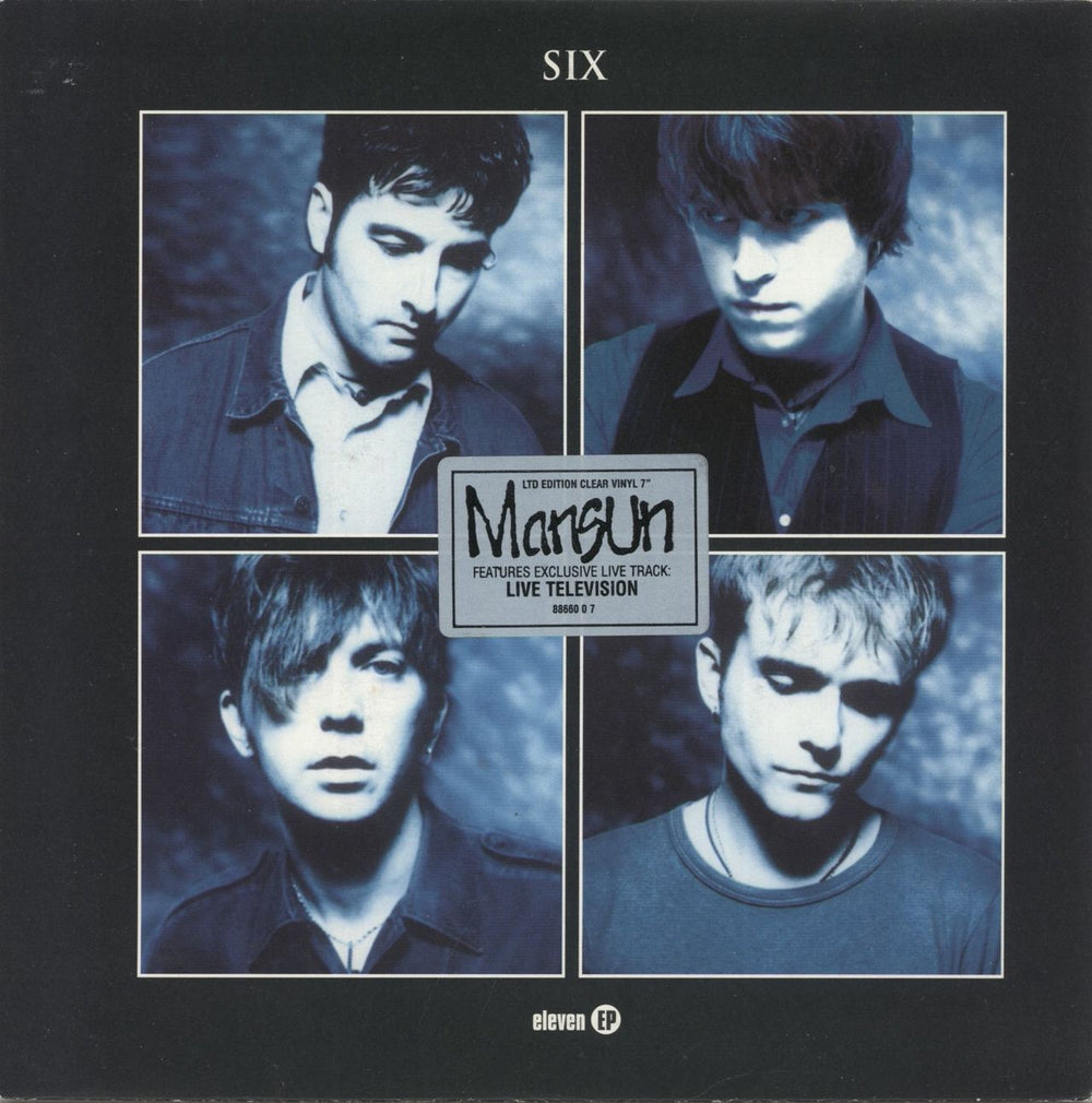 Mansun Six - Clear Vinyl UK 7" vinyl single (7 inch record / 45) R6511