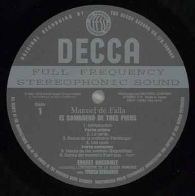 Manuel De Falla The Three Cornered Hat - 200gm Vinyl - Sealed Japanese vinyl LP album (LP record) M2FLPTH879160