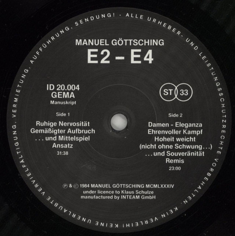 Manuel Gottsching E2-E4 - Embossed Cover - 1st German vinyl LP album (LP record) MG-LPEE878951
