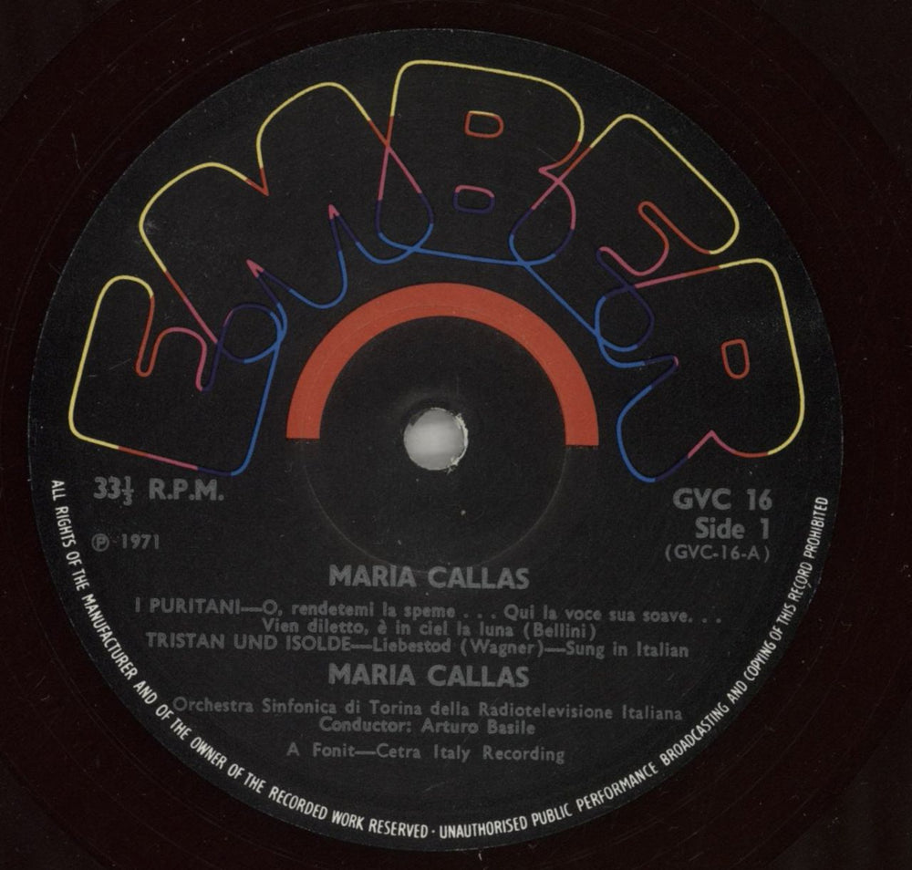Maria Callas Maria Callas UK vinyl LP album (LP record) M44LPMA879936
