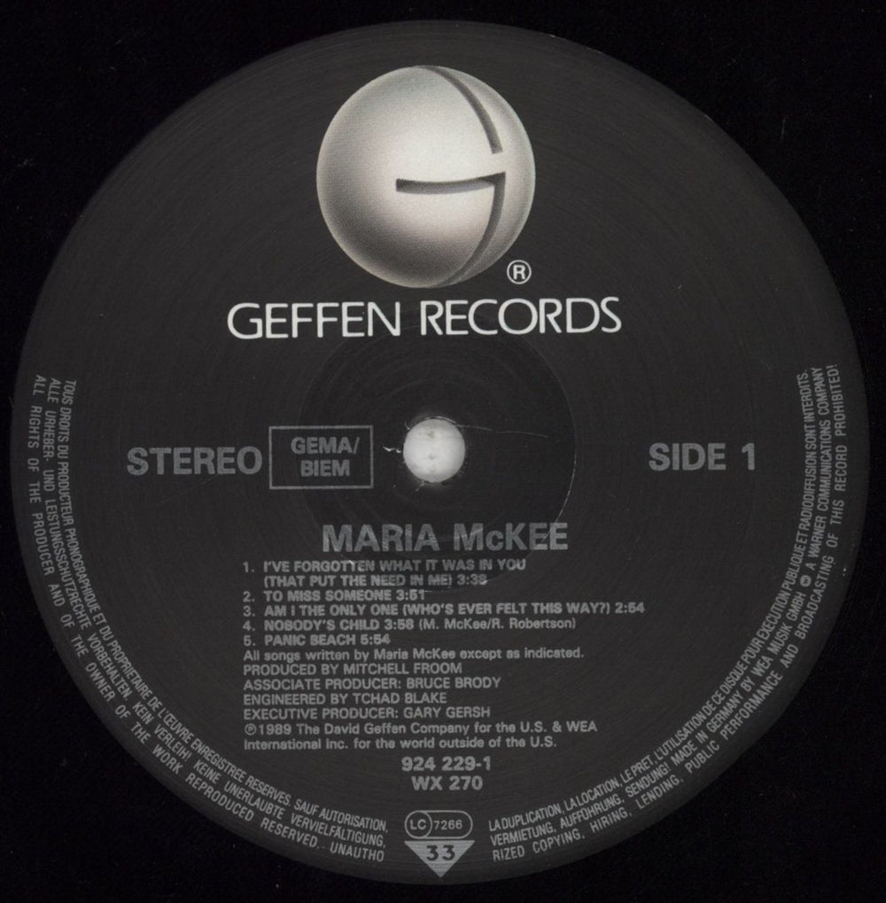 Maria McKee Maria Mckee UK vinyl LP album (LP record) MCKLPMA89887