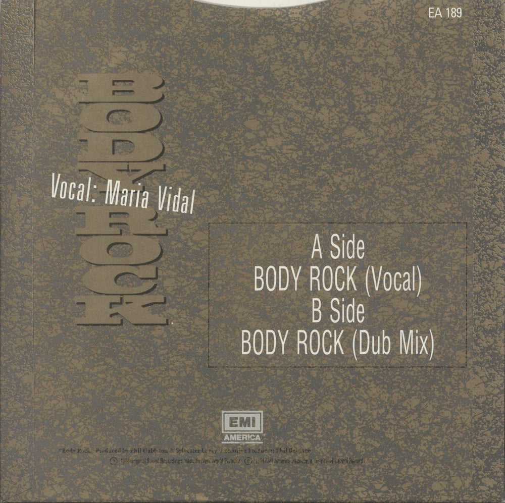 Maria Vidal Body Rock UK 7" vinyl single (7 inch record / 45)