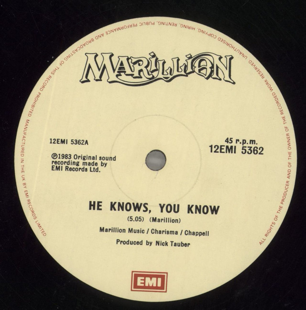 Marillion He Knows You Know UK 12" vinyl single (12 inch record / Maxi-single) MAR12HE28977