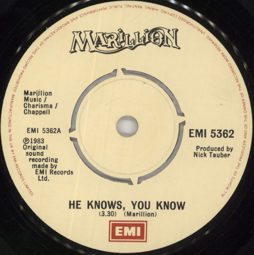 Marillion He Knows You Know UK 7" vinyl single (7 inch record / 45) MAR07HE01631