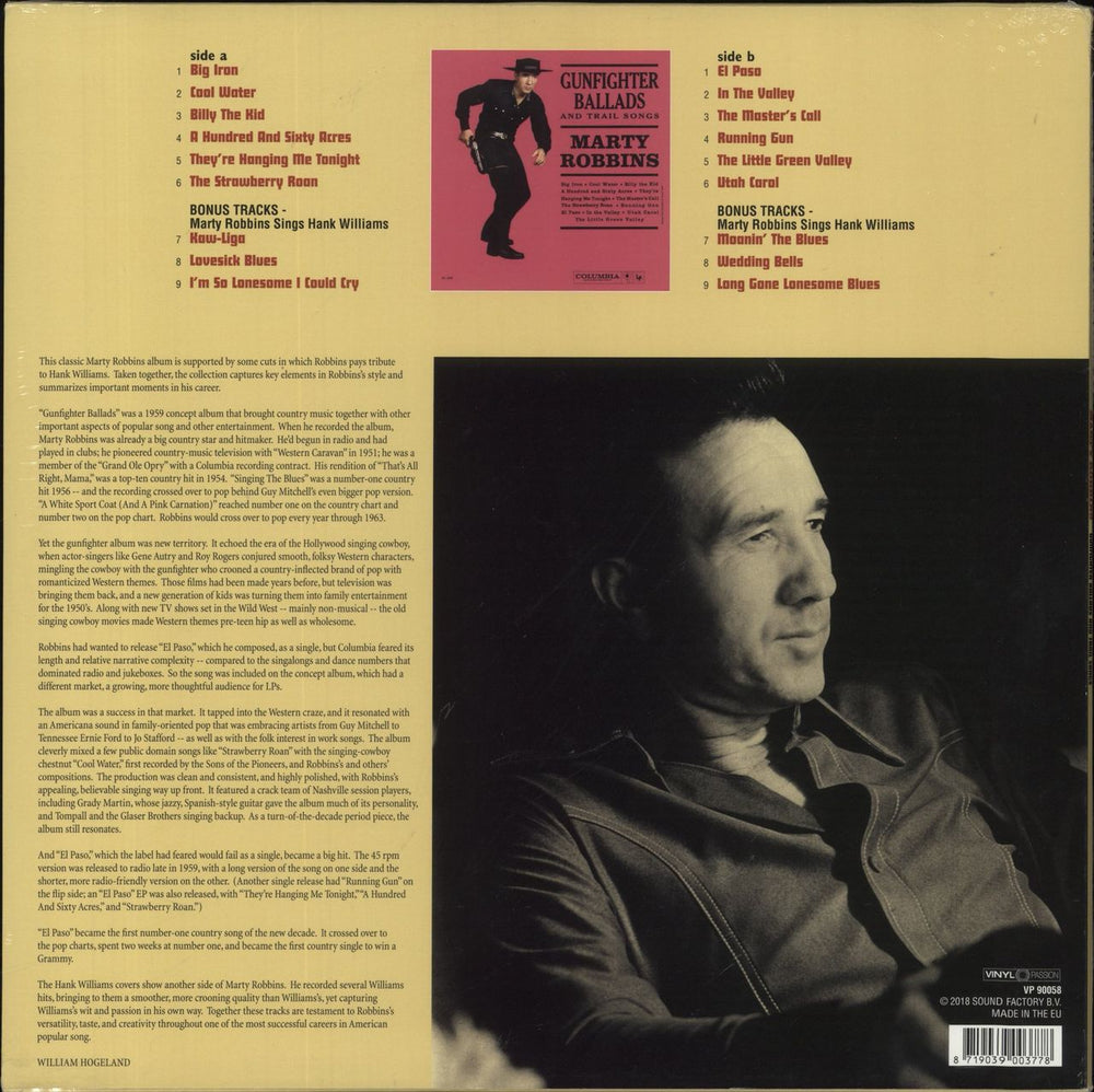 Marty Robbins Gunfighter Ballads And Trailsongs Plus Bonus Tracks From Marty Sings Hank - Sealed UK vinyl LP album (LP record) 8719039003778