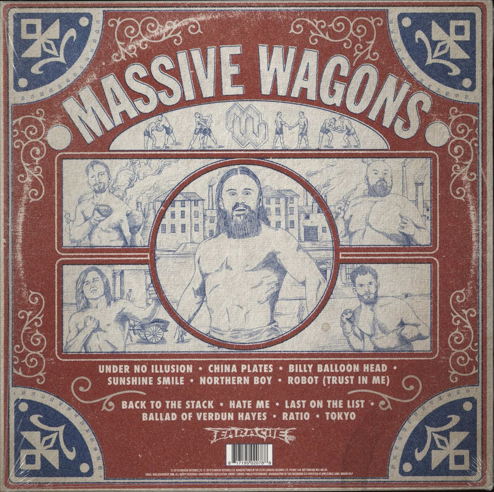 Massive Wagons Full Nelson - White Vinyl + Shrink - Autographed Print UK vinyl LP album (LP record) 817195020788