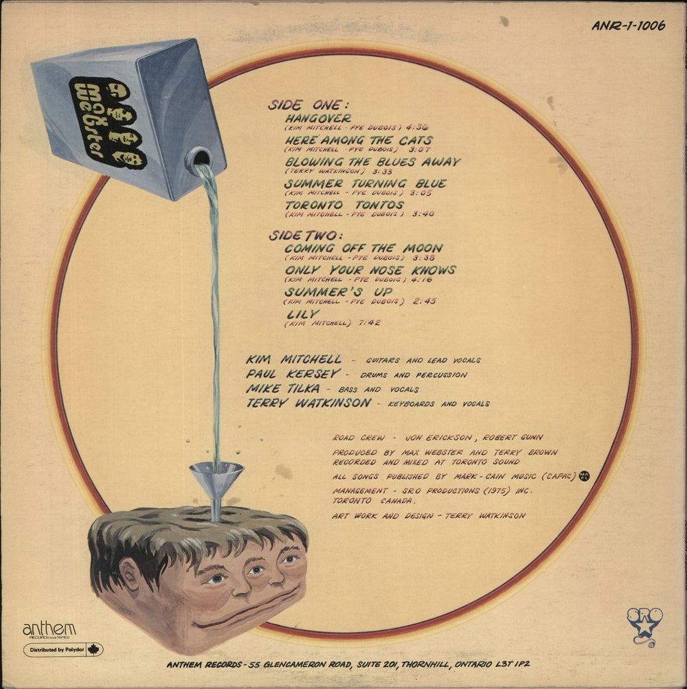 Max Webster Max Webster Canadian vinyl LP album (LP record)