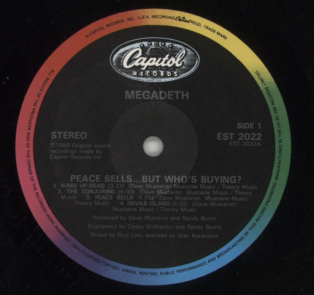 Megadeth Peace Sells... But Who's Buying - EX UK vinyl LP album (LP record) MEGLPPE573649