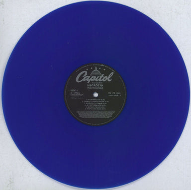 Megadeth Youthanasia - Blue vinyl - VG UK vinyl LP album (LP record) MEGLPYO832391