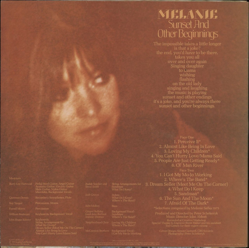 Melanie Sunset And Other Beginnings UK vinyl LP album (LP record)