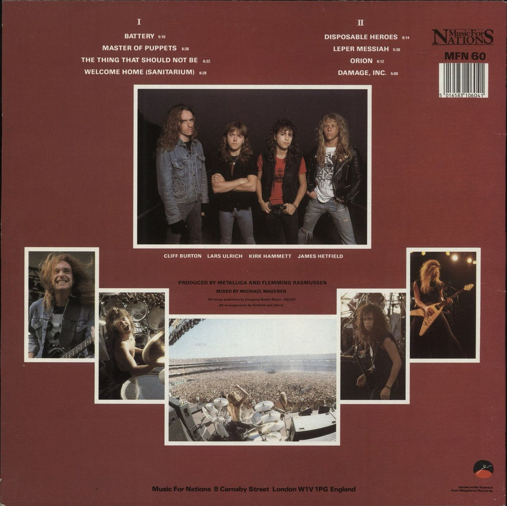 Metallica Master Of Puppets - Barcoded UK vinyl LP album (LP record) 5016583106041
