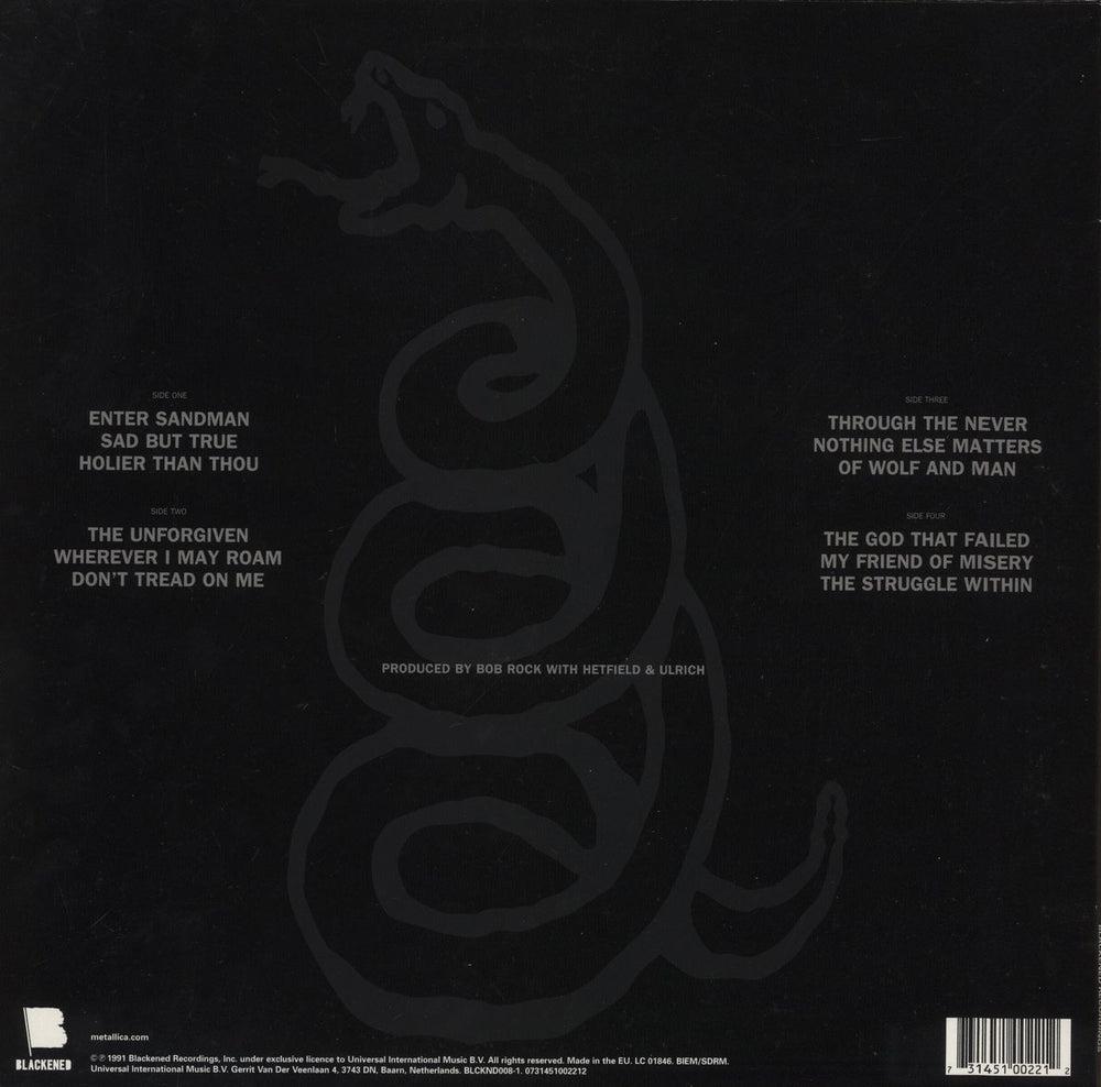 Metallica Metallica - 180gm UK 2-LP vinyl record set (Double LP Album) 731451002212