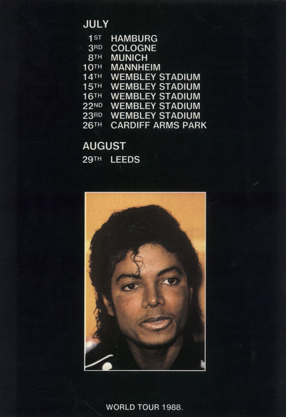 Michael Jackson Bad - World Tour '88 UK tour programme