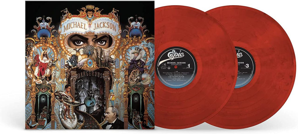 Michael Jackson Dangerous - Red & Black Swirl Vinyl - Sealed UK 2 
