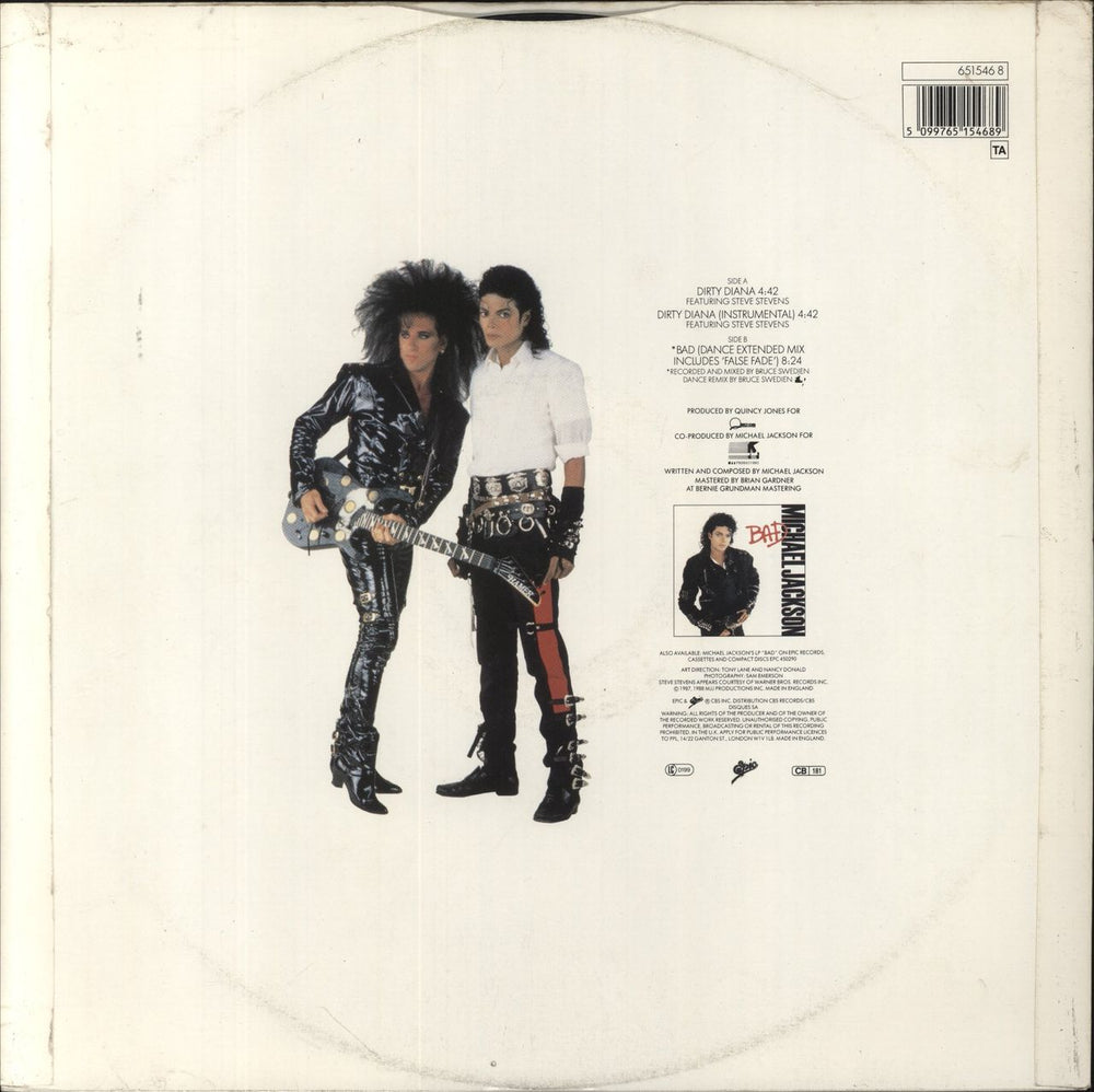 Michael Jackson Dirty Diana UK 12" vinyl single (12 inch record / Maxi-single) 5099765154689