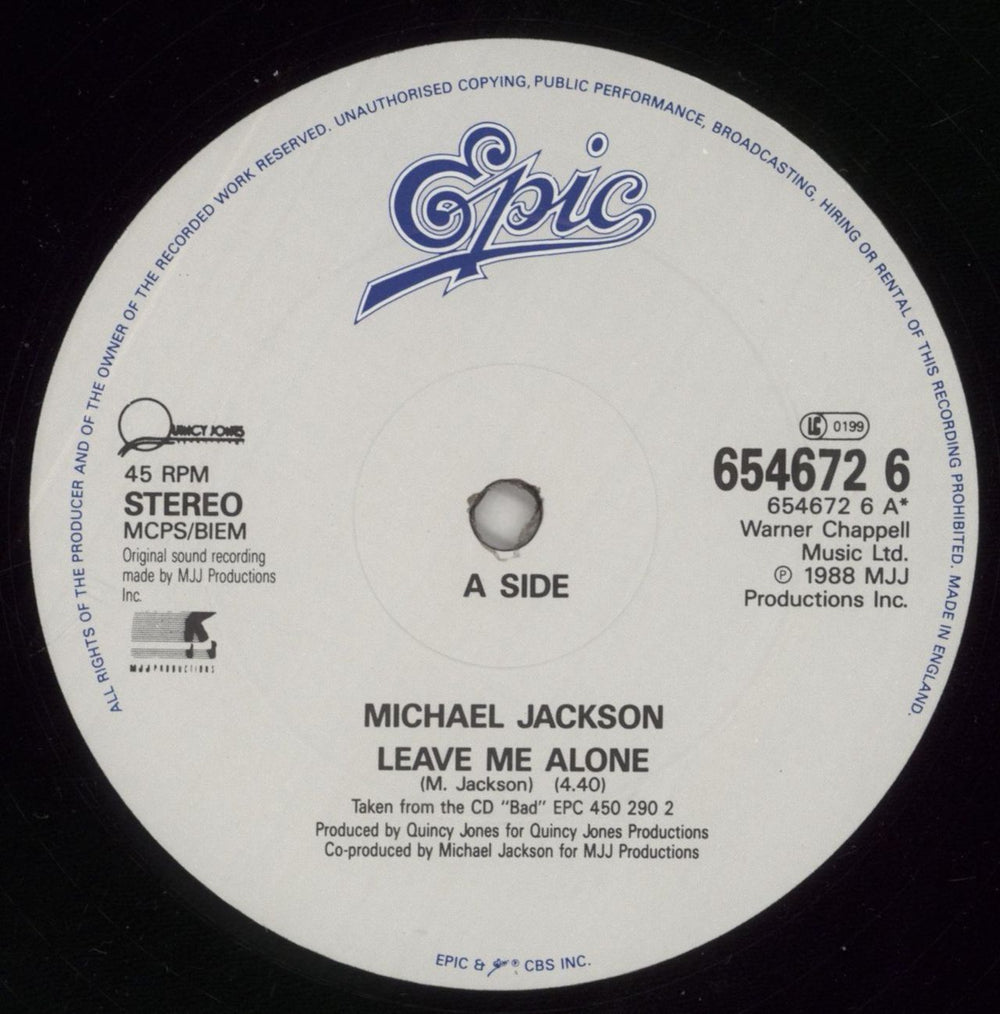 Michael Jackson Leave Me Alone UK 12" vinyl single (12 inch record / Maxi-single) M-J12LE21681