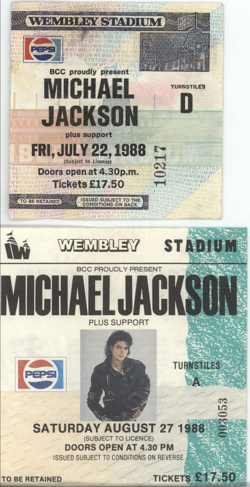Michael Jackson World Tour 1988 + Ticket Stub UK tour programme M-JTRWO246183