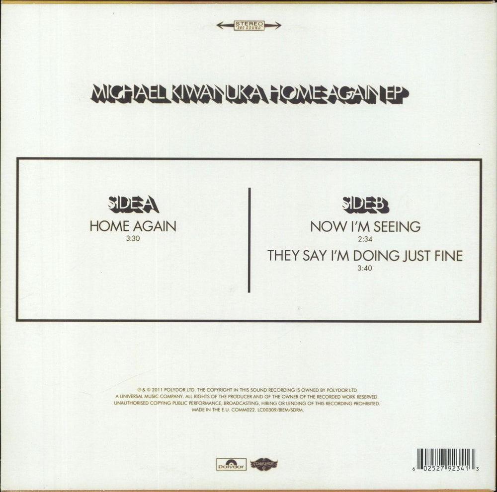 Michael Kiwanuka Home Again EP UK 10" vinyl single (10 inch record) 602527923413