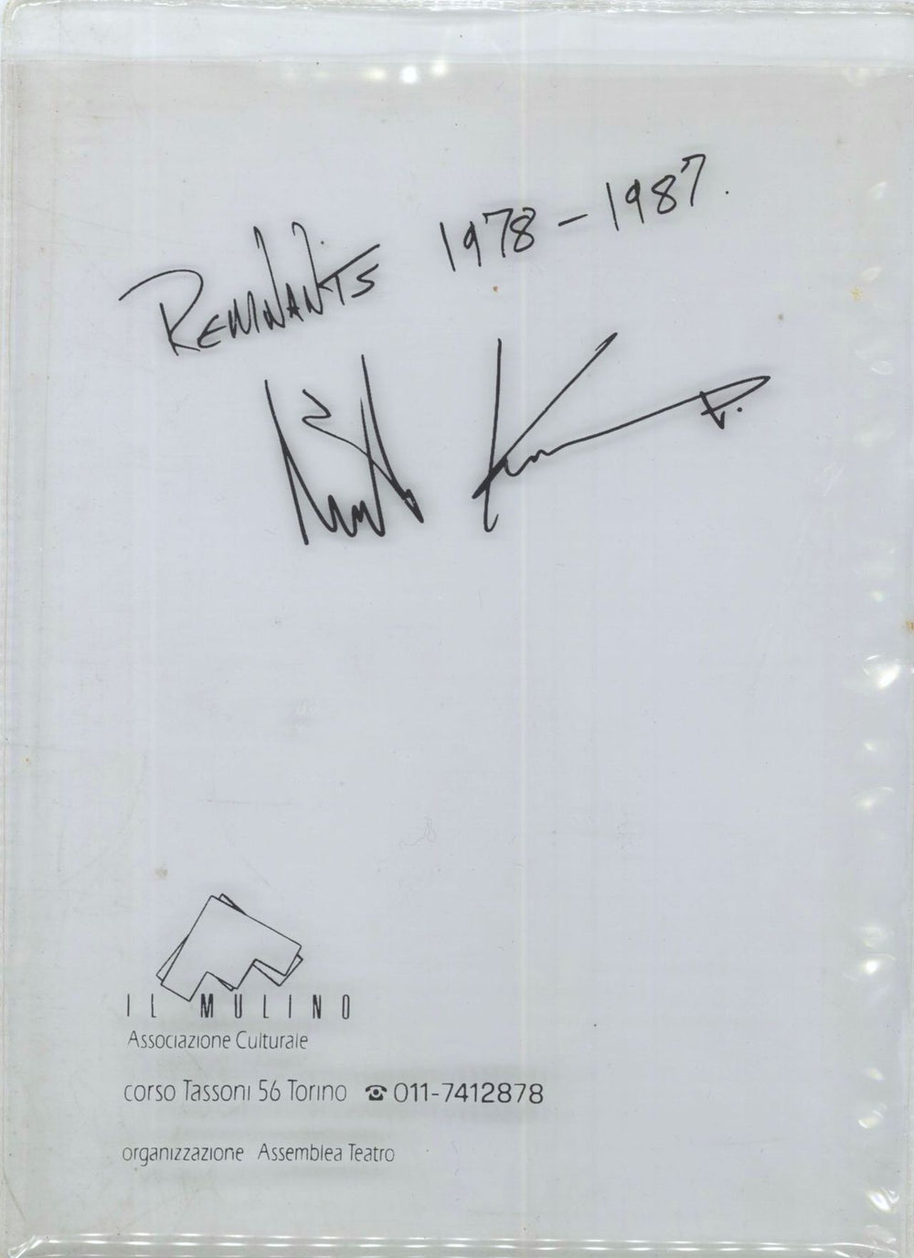 Mick Karn Remnants - Postcard Set - Autographed Italian memorabilia TEN POSTCARDS