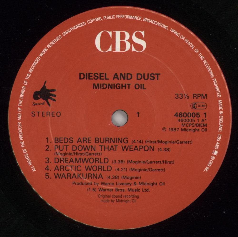 Midnight Oil Diesel And Dust - Hype Sticker - shrink UK vinyl LP album (LP record) OILLPDI875017