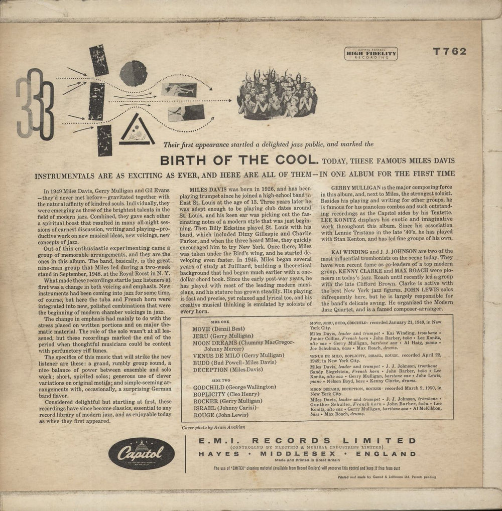Miles Davis Birth Of The Cool UK vinyl LP album (LP record)