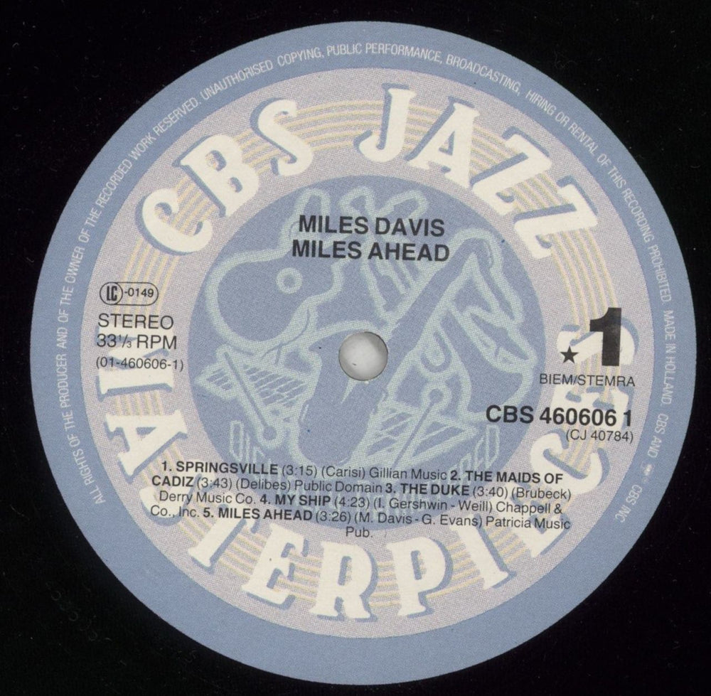 Miles Davis Miles Ahead Dutch vinyl LP album (LP record) MDALPMI871646