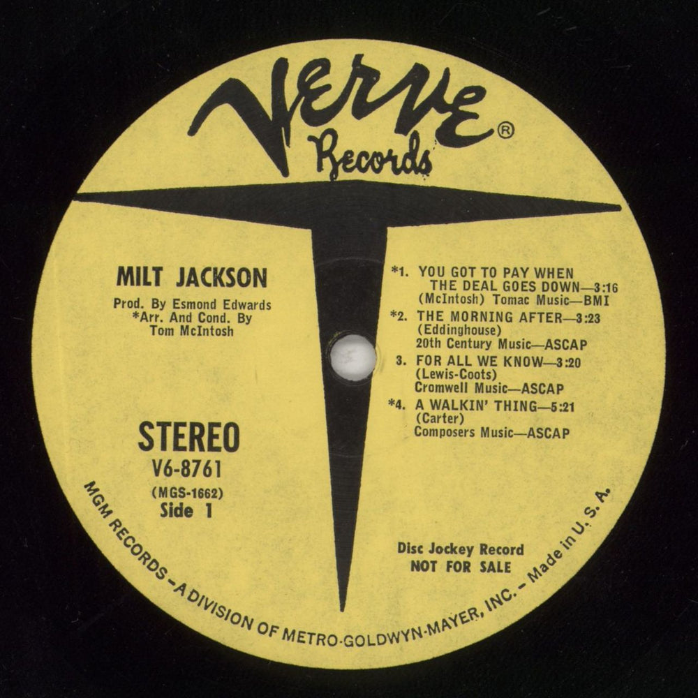 Milt Jackson Milt Jackson And The Hip String Quartet US Promo vinyl LP album (LP record) MJ1LPMI361618