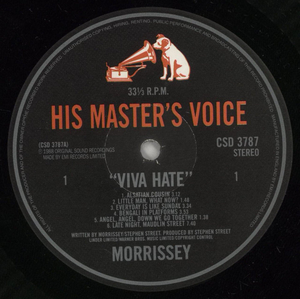 Morrissey Viva Hate UK vinyl LP album (LP record) MORLPVI871570