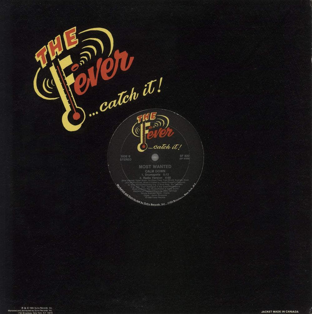 Most Wanted Calm Down US 12" vinyl single (12 inch record / Maxi-single)