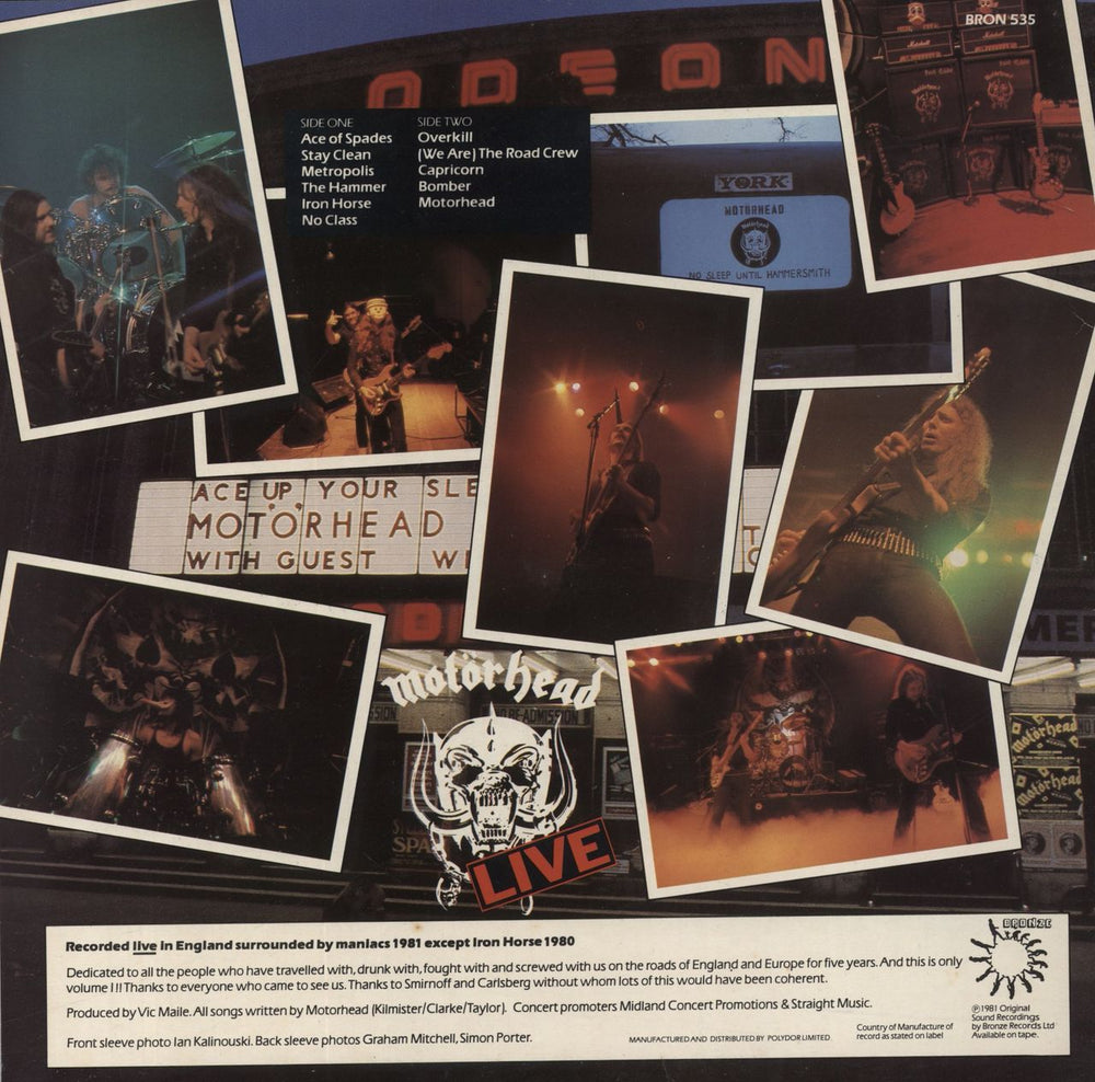 Motorhead No Sleep 'Til Hammersmith - Live Labels - Gold Stamp UK vinyl LP album (LP record)