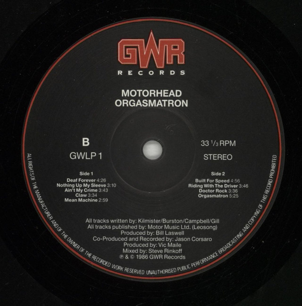 Motorhead Orgasmatron UK vinyl LP album (LP record) MOTLPOR543724