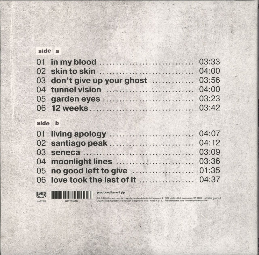 Movements No Good Left To Give - White With Purple Splatter Vinyl US vinyl LP album (LP record)