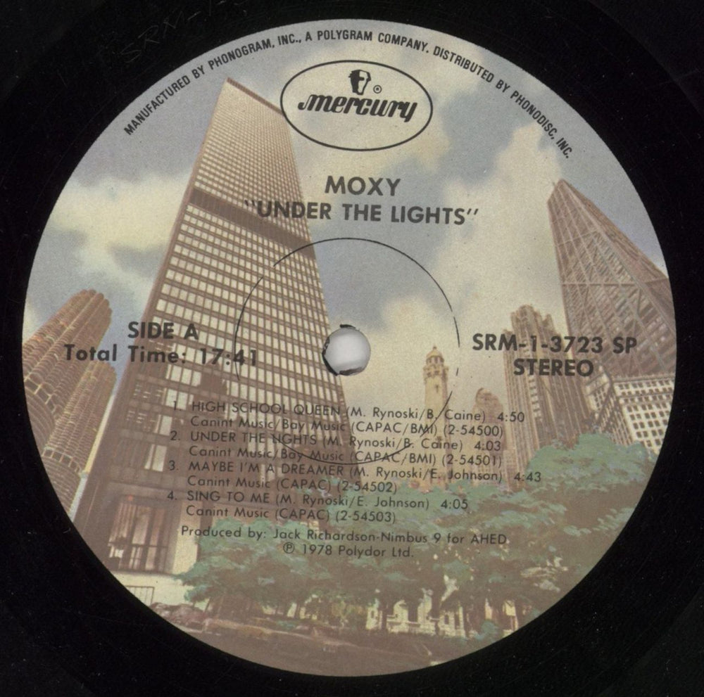 Moxy Under The Lights US vinyl LP album (LP record) MXYLPUN455047