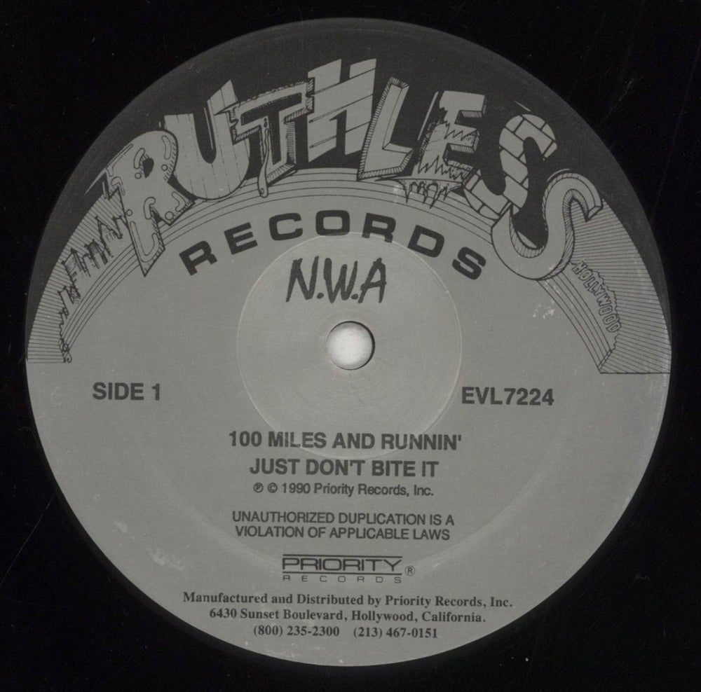 N.W.A. 100 Miles And Runnin' US 12" vinyl single (12 inch record / Maxi-single) NWA12MI579111