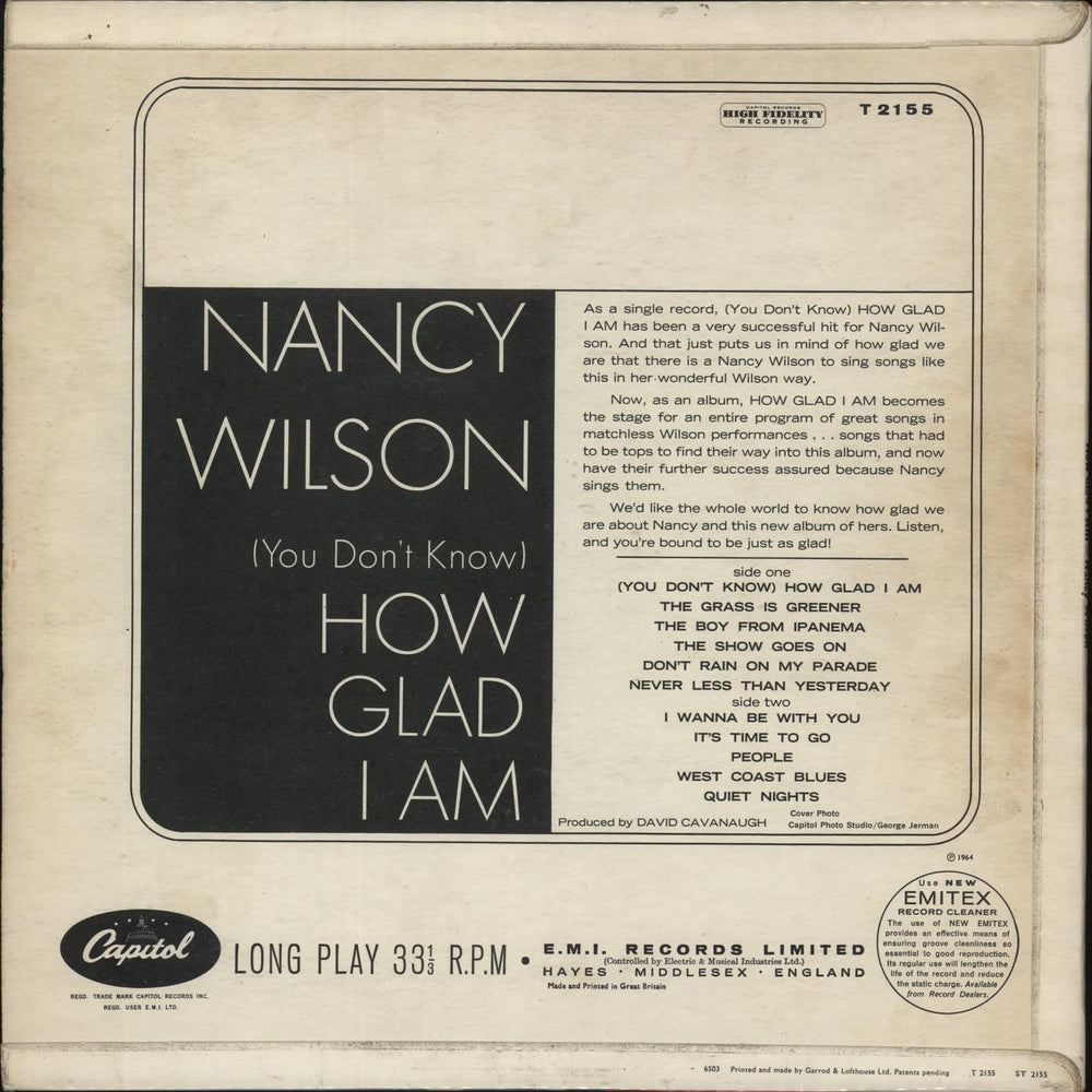 Nancy Wilson (Jazz) How Glad I Am UK vinyl LP album (LP record)