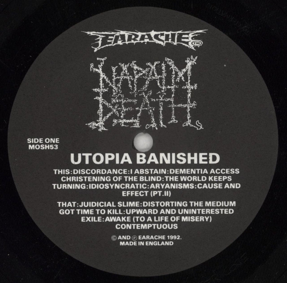 Napalm Death Utopia Banished UK vinyl LP album (LP record) NAPLPUT849763