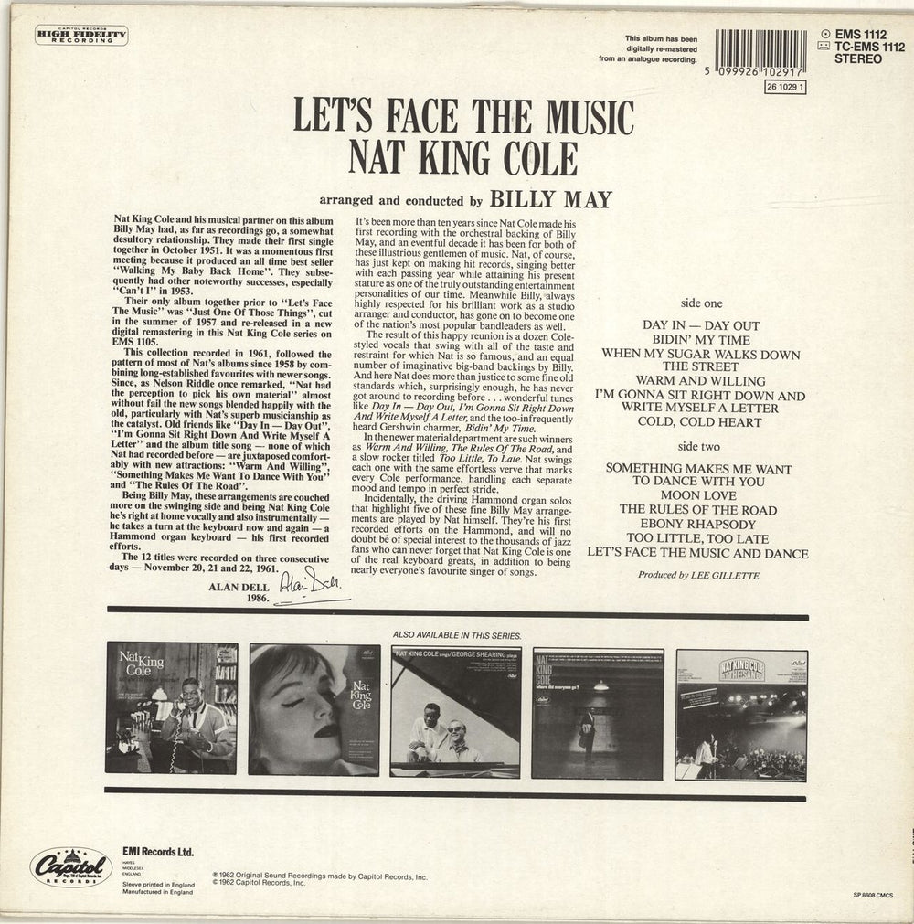 Nat King Cole Let's Face The Music! UK vinyl LP album (LP record) 5099926102917