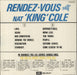 Nat King Cole Rendez-Vous With Belgian vinyl LP album (LP record)