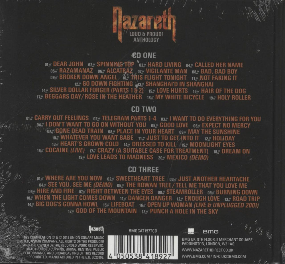 Nazareth Loud & Proud! Anthology - Sealed UK 3-CD set — RareVinyl.com