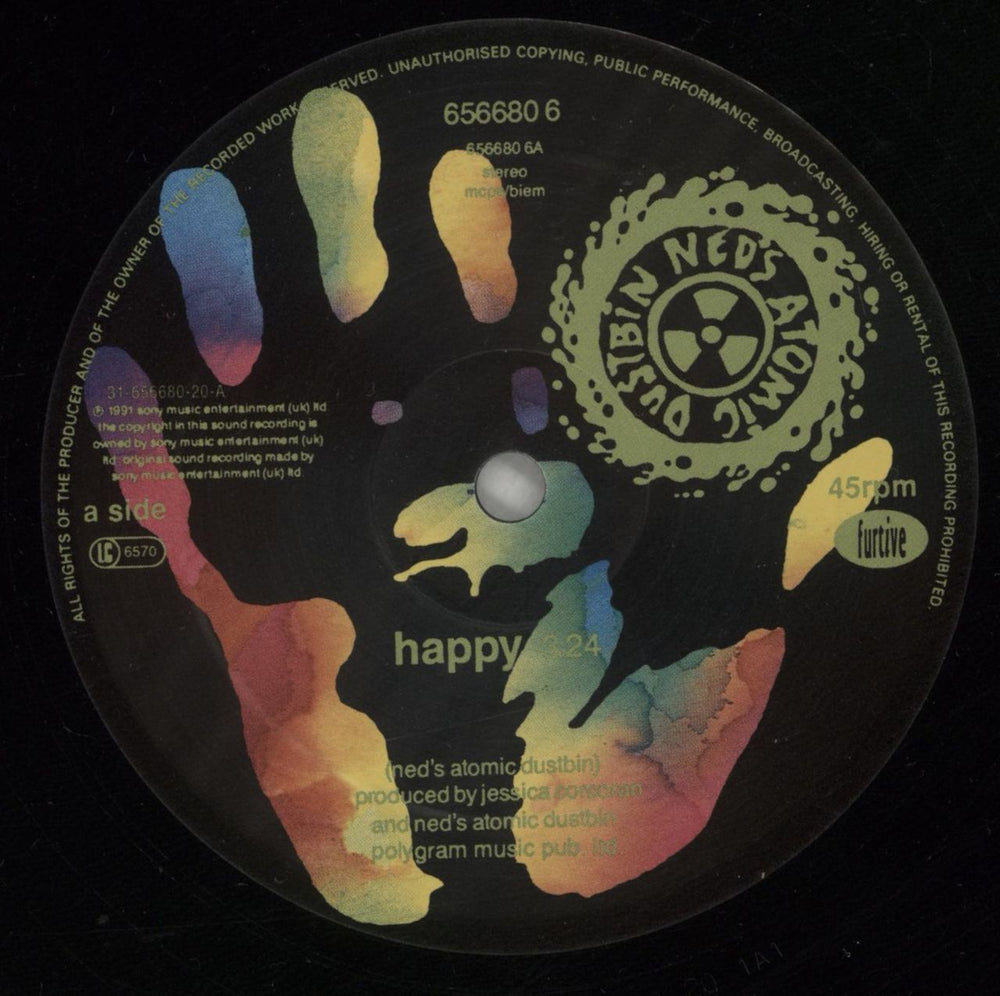 Ned's Atomic Dustbin Happy UK 12" vinyl single (12 inch record / Maxi-single) NAD12HA544276