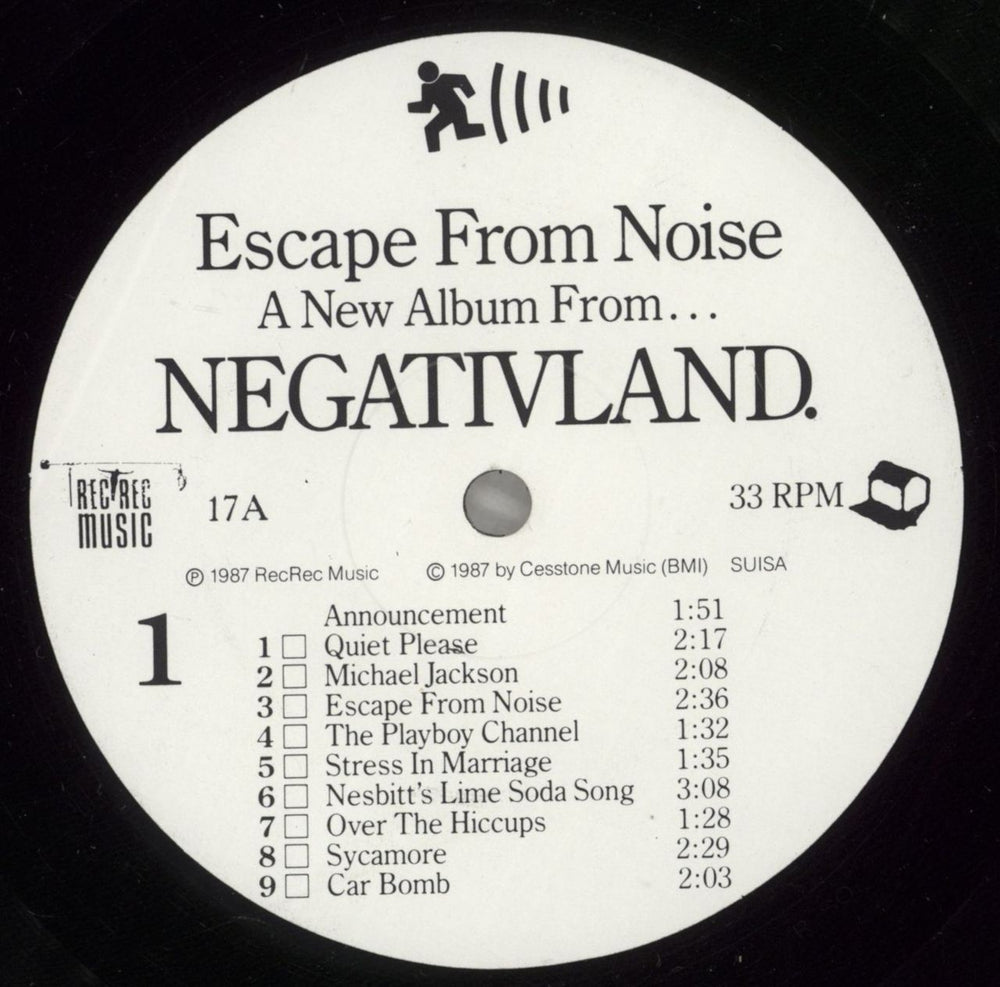 Negativland Escape From Noise - Complete Swiss vinyl LP album (LP record) NEGLPES880191