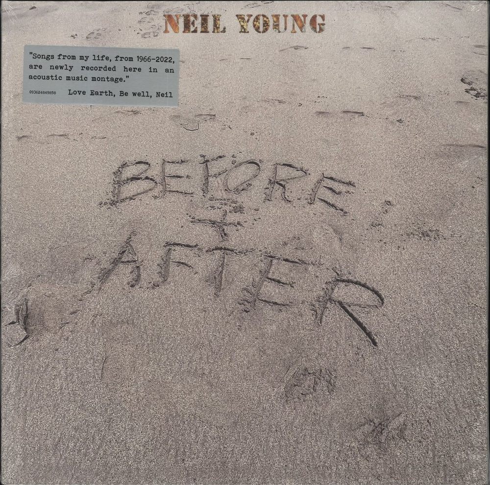 Neil Young Before And After + Hype Sticker UK vinyl LP album (LP record) 093624849858