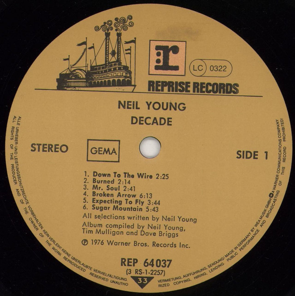 Neil Young Decade German 3-LP vinyl record set (Triple LP Album) YOU3LDE707782