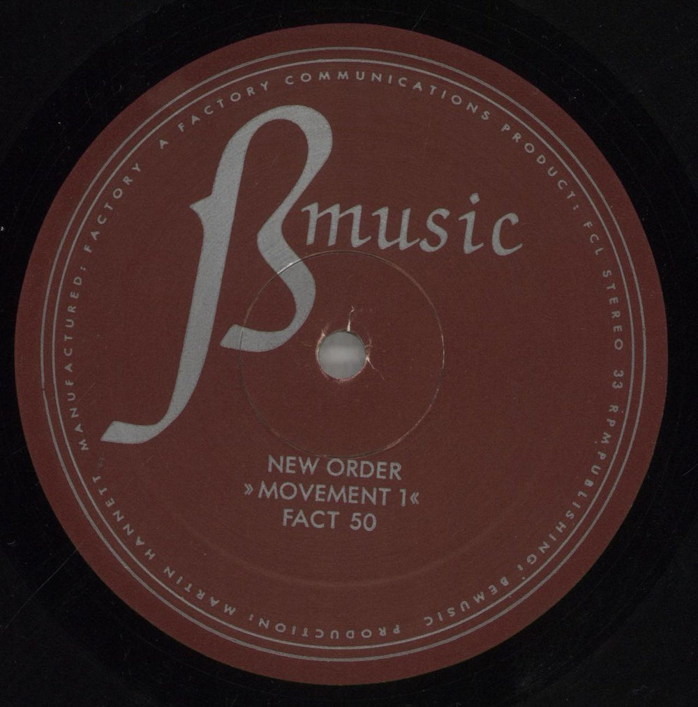 New Order Movement US vinyl LP album (LP record) NEWLPMO120800