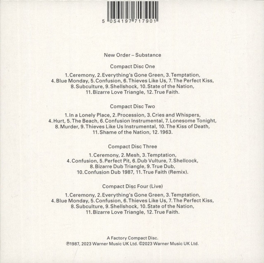 New Order Substance 1987 - Remastered & Expanded 4CD Deluxe Edition UK 4-CD album set 5054197717901