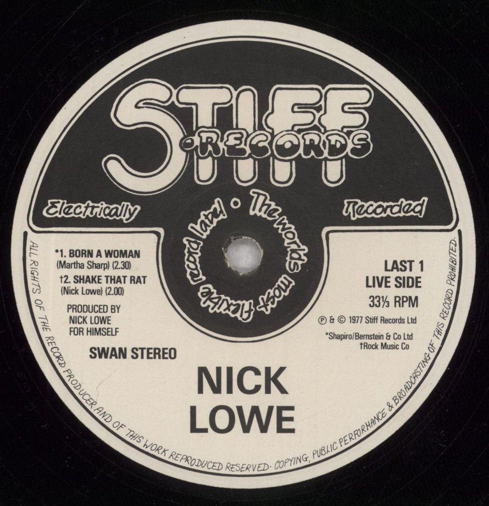 Nick Lowe Bowi + Custom Sleeve UK Promo 12" vinyl single (12 inch record / Maxi-single) LOW12BO843513